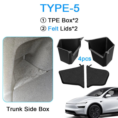 For Tesla Model Y Juniper Trunk Organizer Side Storage Box Boot