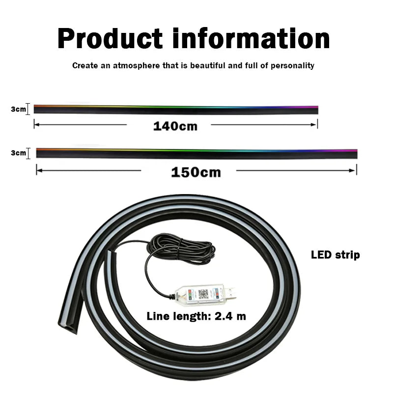 Symphony RGB 64 Color Front Windshield Dashboard LED Ambient Strip