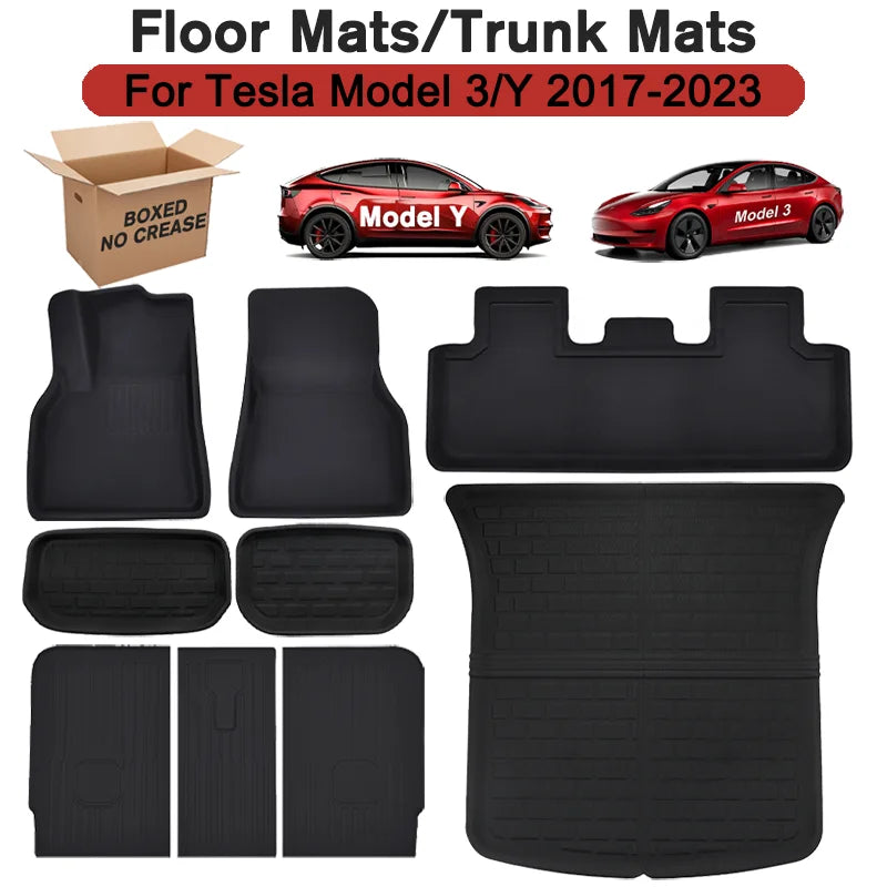 Floor Mats Trunk Mats For Tesla Model Y Model 3 2021 to 2023 2024