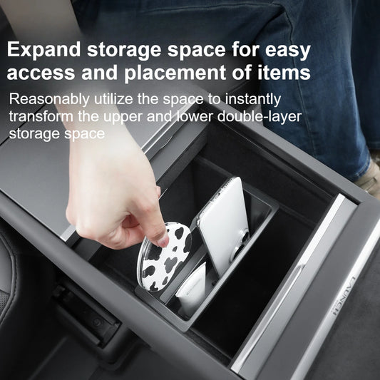 Central Control Storage Box for Tesla Model 3 Highland Model Y Juniper