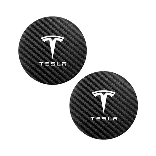 2Pcs Car Water Cup Mat Suede Non-Slip Coaster Accessories For Tesla