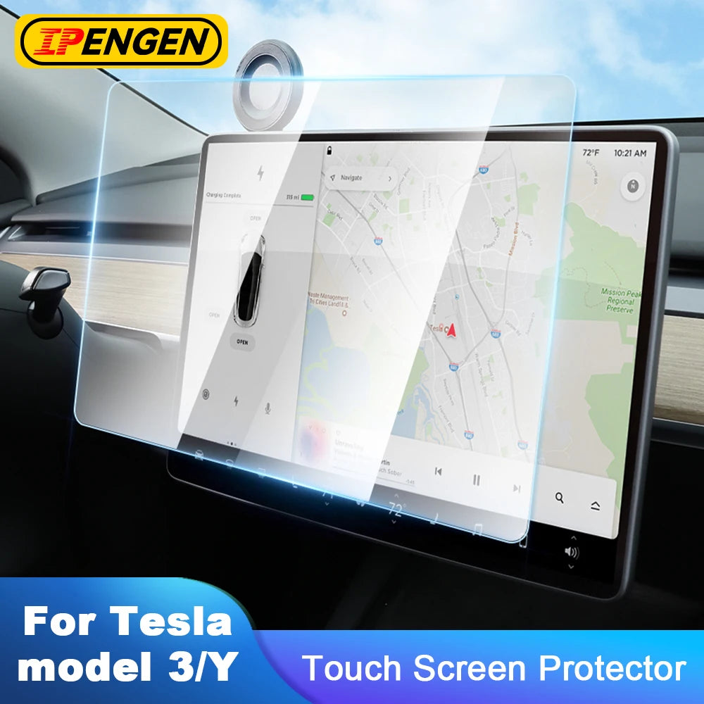 IPENGEN Tempered Glass Screen Protector For Tesla Model 3 Y 2021-2024