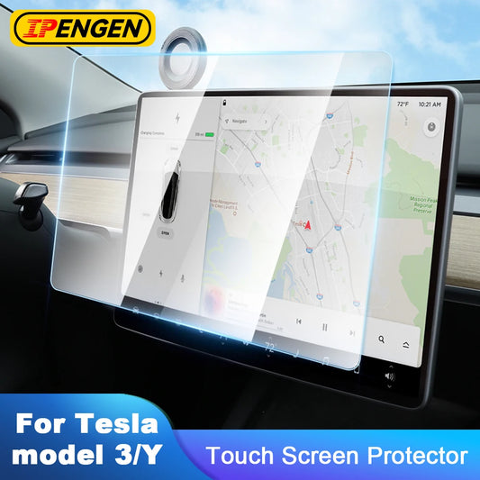 IPENGEN Tempered Glass Screen Protector For Tesla Model 3 Y 2021-2024